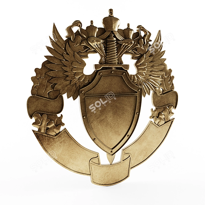 Dual-headed Eagle Medal 3D model image 1