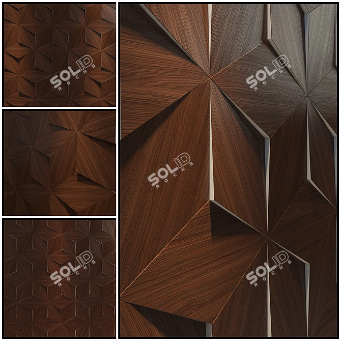 3D Tiled Wall Panel 3D model image 1