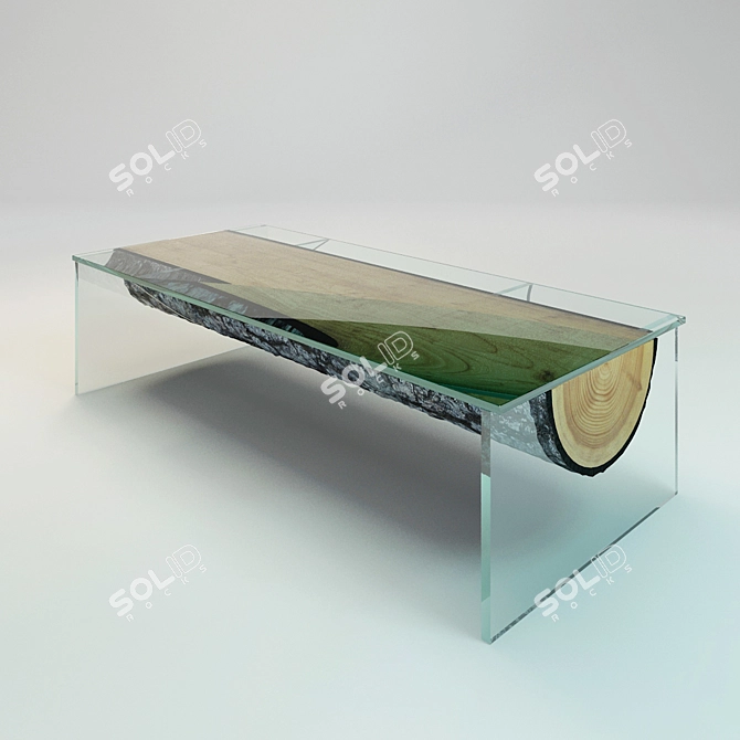 Polymer Resin Coated Wooden Stump 3D model image 1