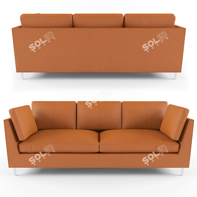 Stylish Stockholm Leather Sofa 3D model image 2