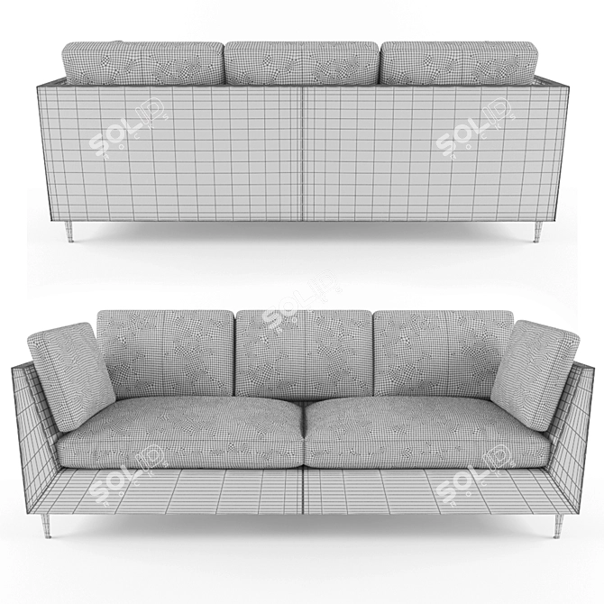 Stylish Stockholm Leather Sofa 3D model image 3