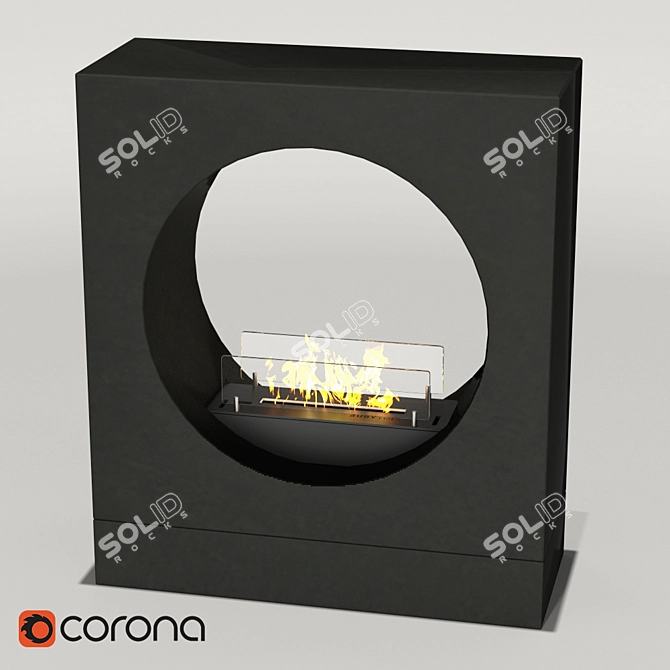 Sleek Bio-Fireplace Milano 3D model image 1