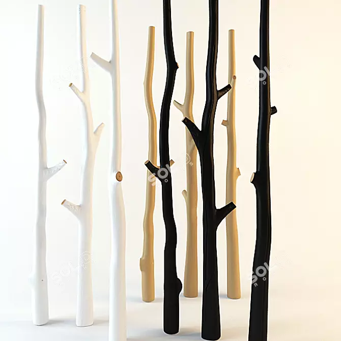 Natural Wood Tree Trunk: 2.7m 3D model image 1