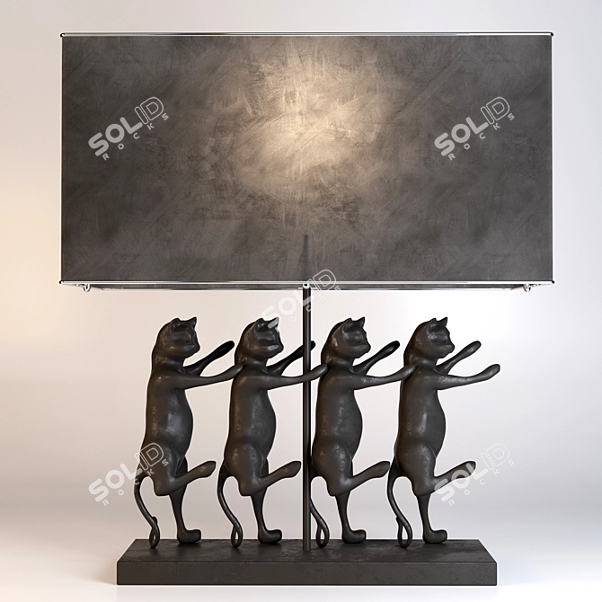 Cats Light: Stylish Lamp with Shade 3D model image 1