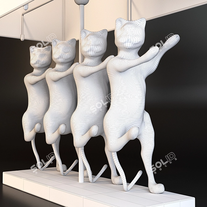 Cats Light: Stylish Lamp with Shade 3D model image 3