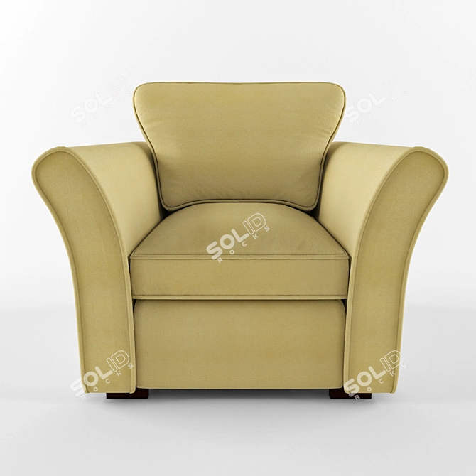 Elegant Amadeo Armchair: Tokyo White Amber 3D model image 2