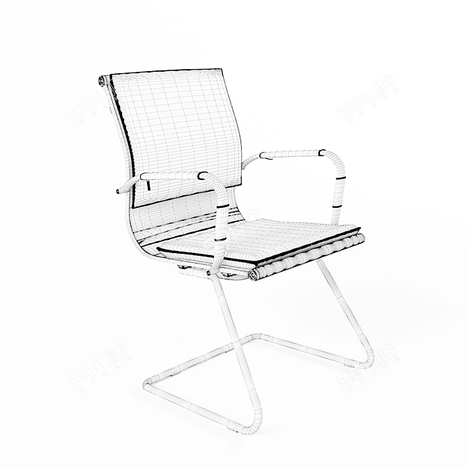 Modern CH 993 Low Armchair 3D model image 3