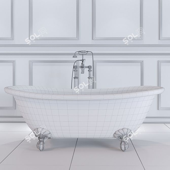 Copper Effect Bath Set: Admiral Soaking Tub + Coventry Mixer 3D model image 3