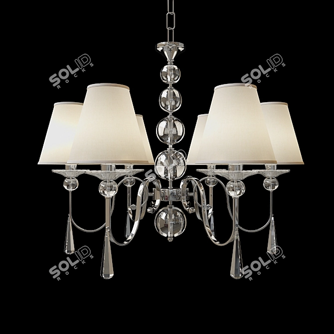 Newport 31706 Chrome Chandelier 3D model image 1