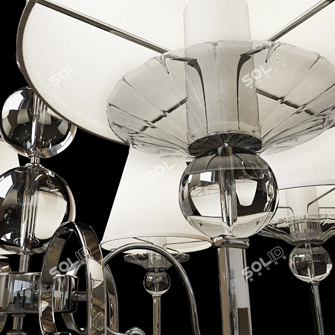 Newport 31706 Chrome Chandelier 3D model image 2