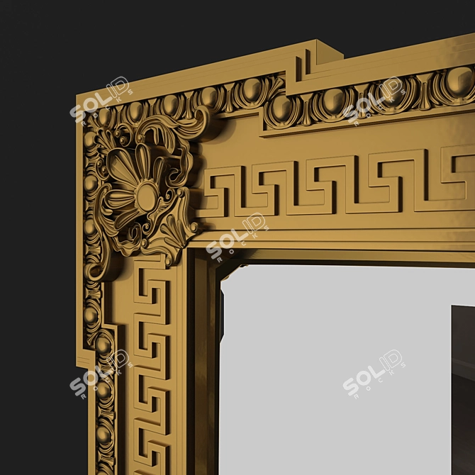 Elegant English Giltwood Mirror 3D model image 2