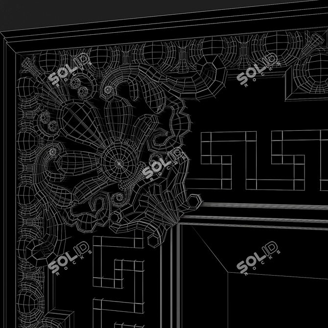 Elegant English Giltwood Mirror 3D model image 3