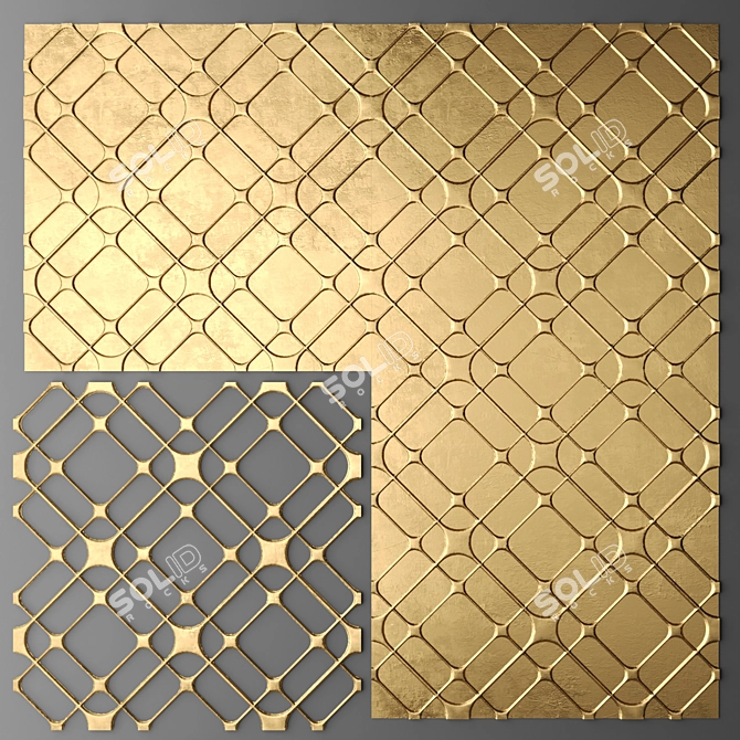 Elegant Grid Decor Panel 3D model image 1