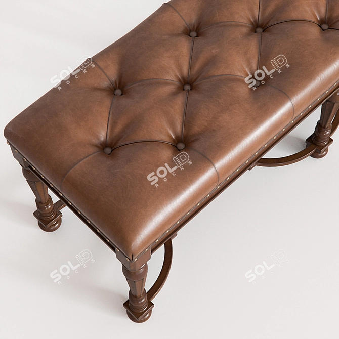Biltmore Tufted Bed Bench: Elegant Fine Furniture Design 3D model image 2