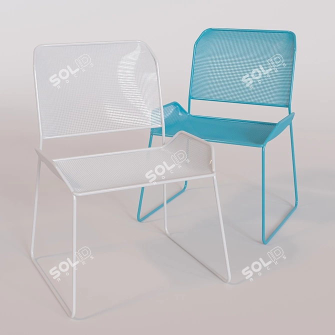 Modern Metal Chair - Sleek and Stylish 3D model image 1