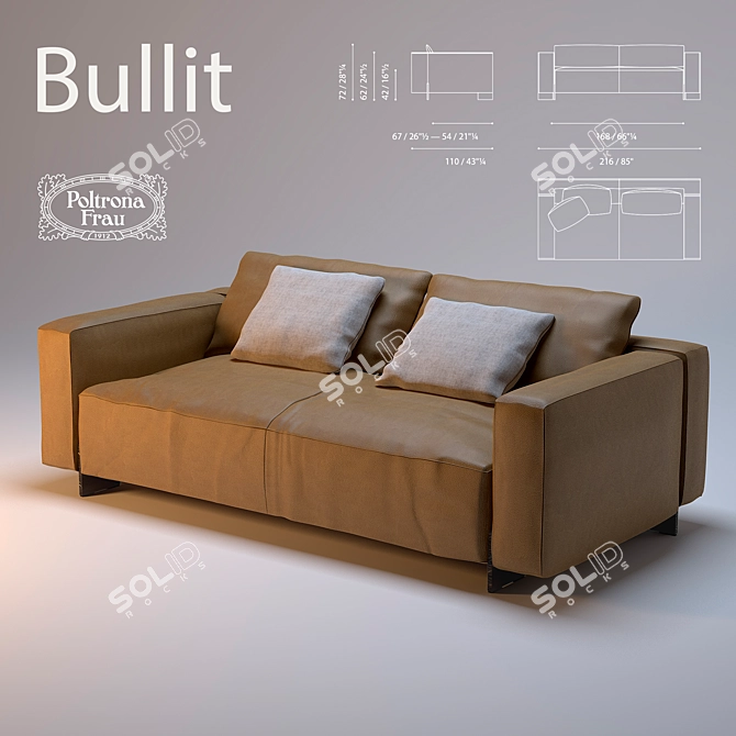 Bullit Sofa: Luxurious Comfort 3D model image 1