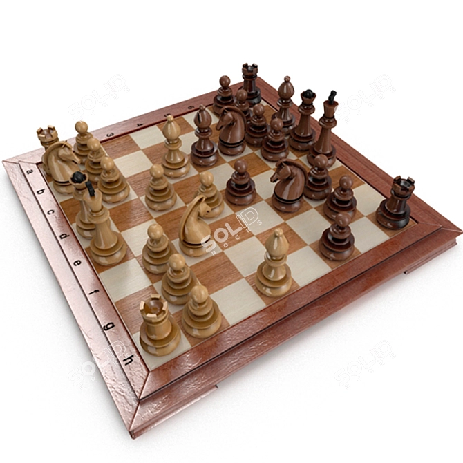 Classic Chess Set 3D model image 1