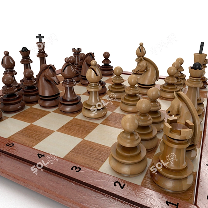 Classic Chess Set 3D model image 2