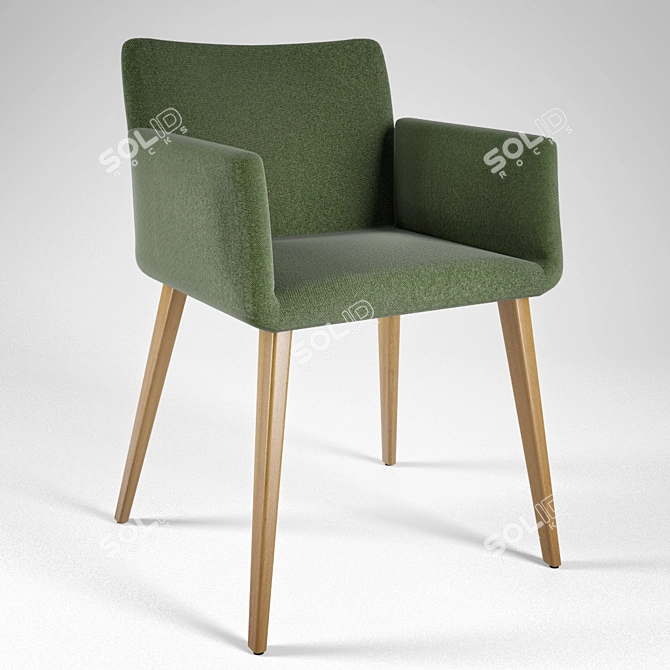 Contemporary Ergonomic Accent Chair 3D model image 1