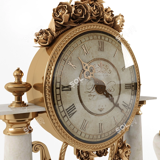 Vintage Timepiece: Exquisite Antique Clock 3D model image 2