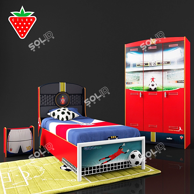 Cilek Football Kids Furniture Set 3D model image 2