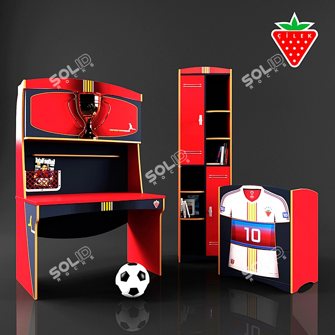 Cilek Football Kids Furniture Set 3D model image 3