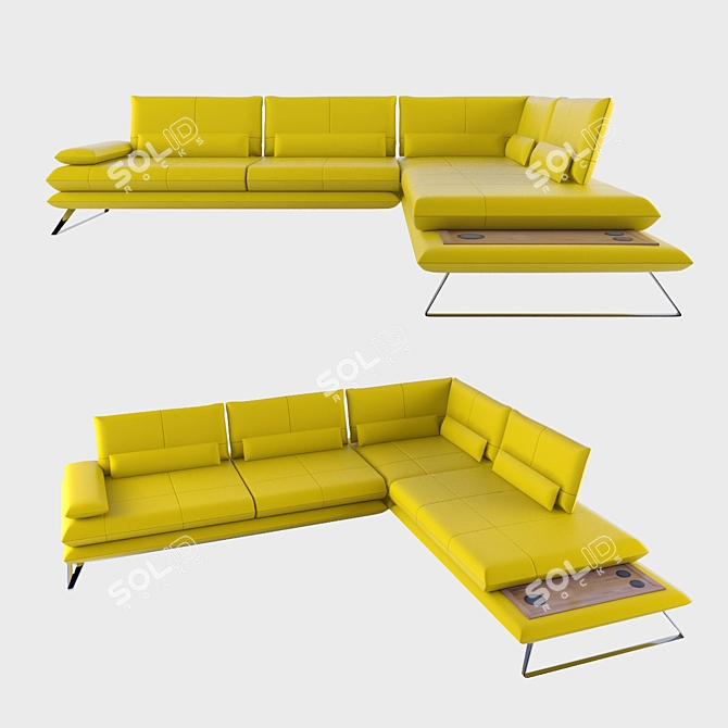 Modern OPUS Corner Sofa 3D model image 1