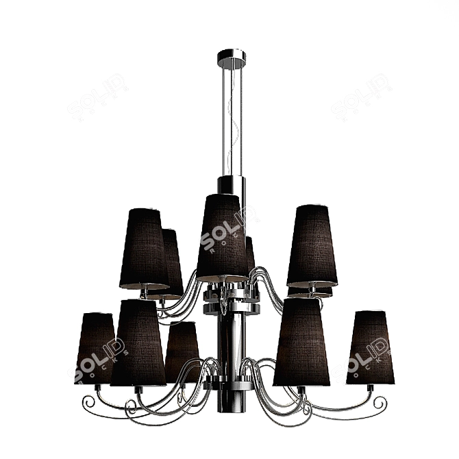 Title: Ilfari Arabian Pearls Chandelier & Wall Lamp Set 3D model image 1