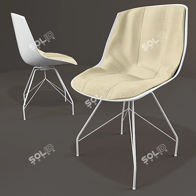 Premium Fabric Chair, Removable Upholstery 3D model image 1