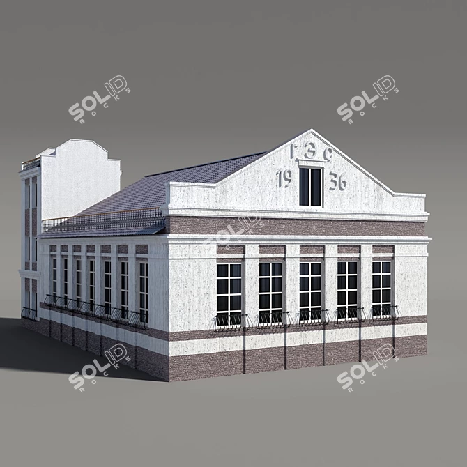 Title: Vintage Hydroelectric Power Station 3D model image 1