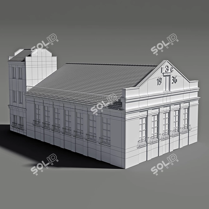 Title: Vintage Hydroelectric Power Station 3D model image 3