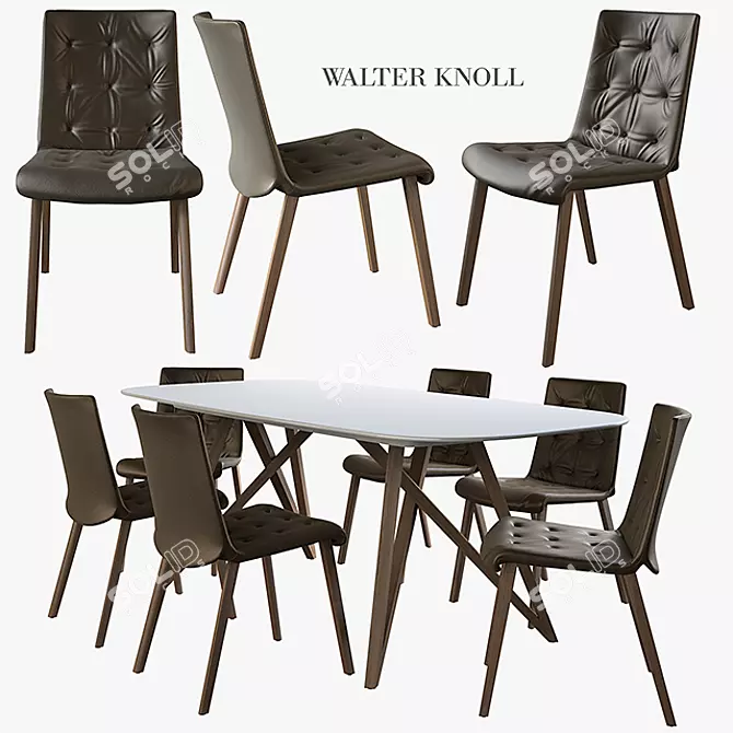 Elegant Liz Wood Chair: Timeless design 3D model image 1