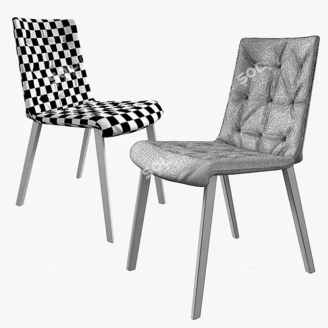 Elegant Liz Wood Chair: Timeless design 3D model image 3