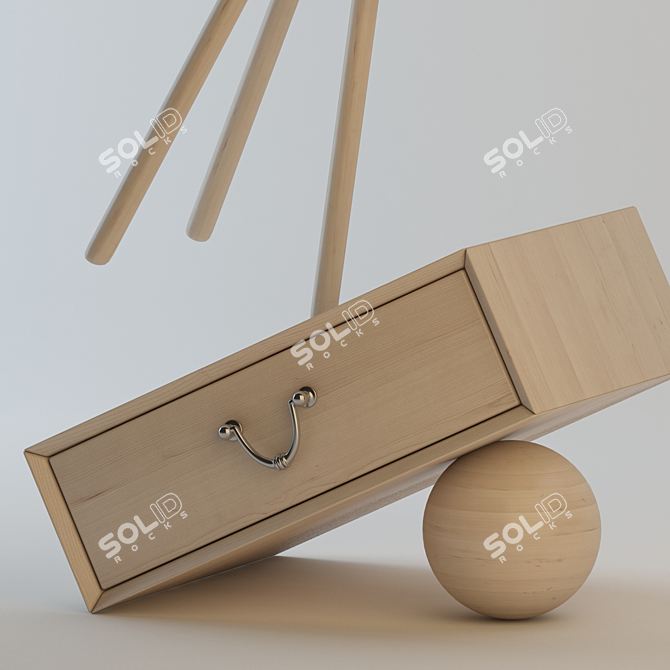 Wooden Artwork Interior 3D model image 2