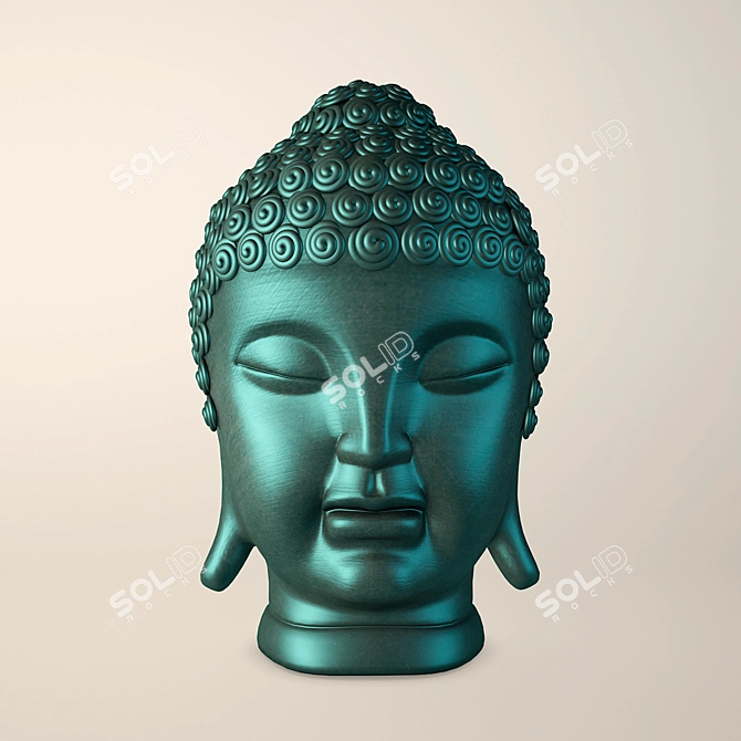  Serene Buddha Head Sculpture 3D model image 2