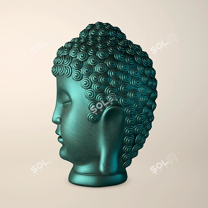  Serene Buddha Head Sculpture 3D model image 3