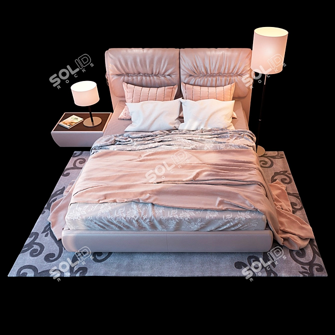 Milana Blest Bed Linen with Alfa Lex Lighting 3D model image 2