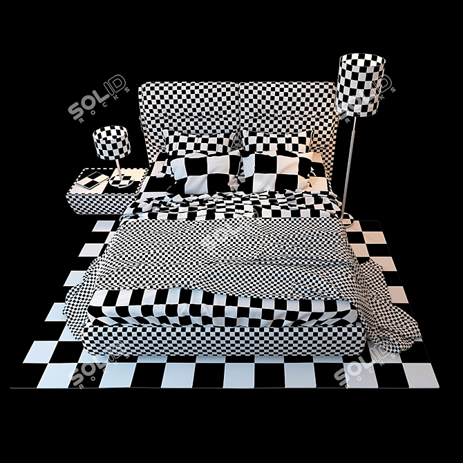 Milana Blest Bed Linen with Alfa Lex Lighting 3D model image 3