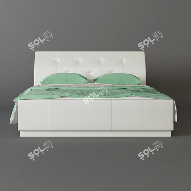 Modern Bed with Storage 3D model image 2