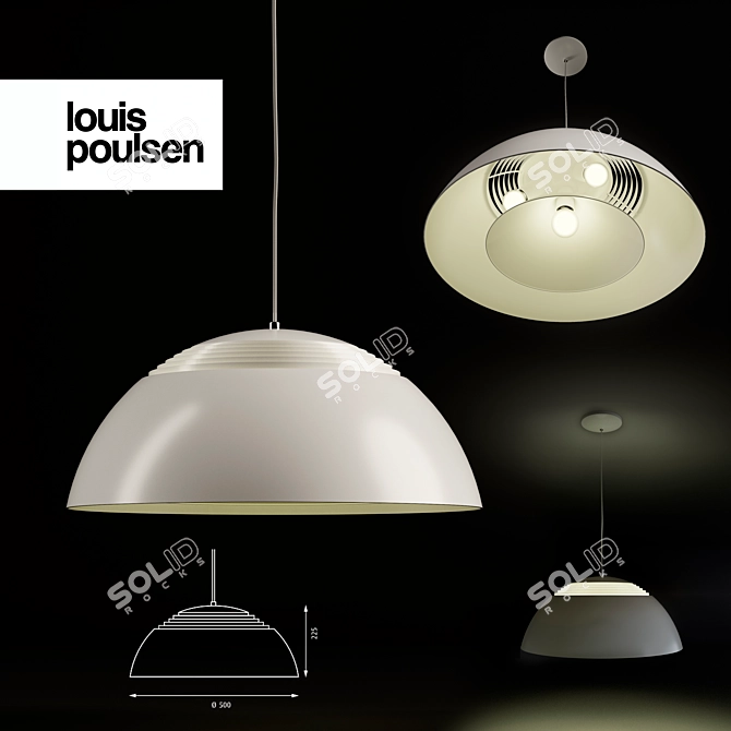 Modern elegance: Louis Poulsen Chandelier 3D model image 1