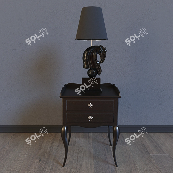 Elegant Set: "BUONAPARTE" Table & "HORSE VOL.1" Lamp 3D model image 1