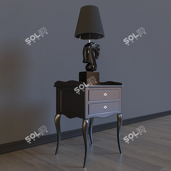 Elegant Set: "BUONAPARTE" Table & "HORSE VOL.1" Lamp 3D model image 2