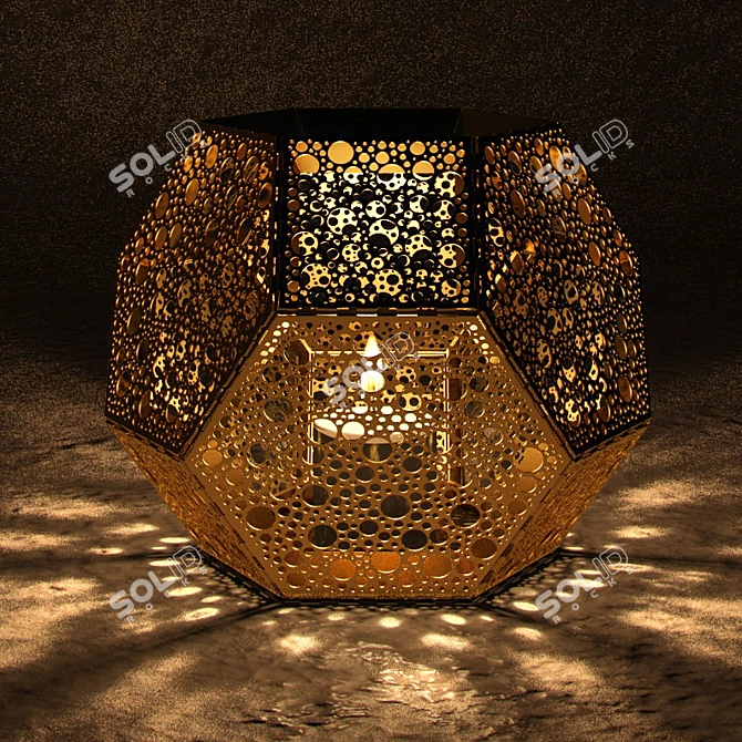 Elegant Brass Tea Light Holder 3D model image 2
