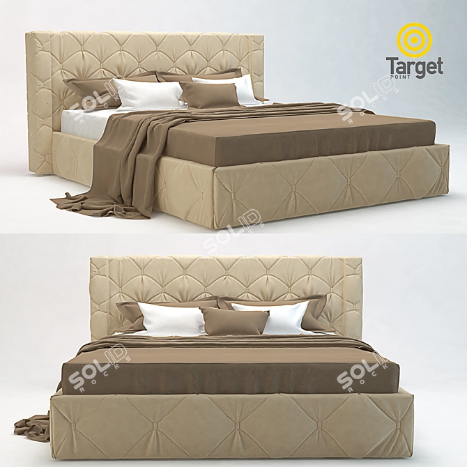 Capri Modern Bed - Sleek and Spacious 3D model image 1