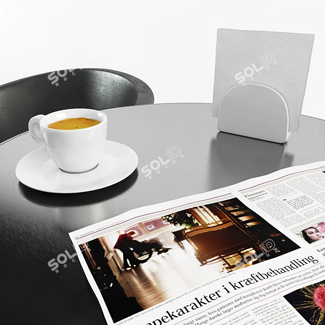 Bistro Outdoor Table Set 3D model image 2