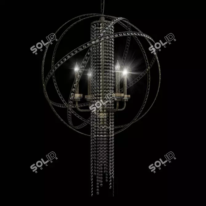 Dazzling Crystal Sphere Chandelier 3D model image 1