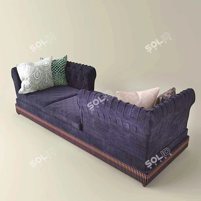 Title: Trendy Boho-Style Sofa 3D model image 1