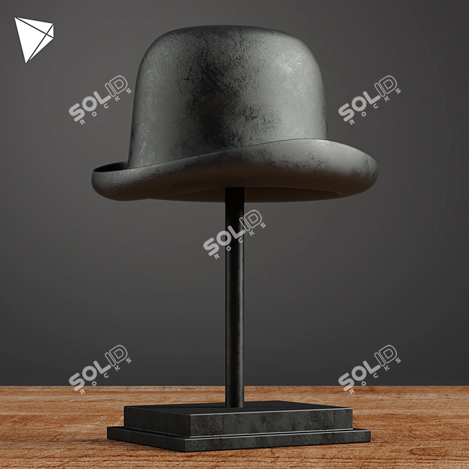 Vintage Hat Molds: Bowler, Fedora and Gaucho 3D model image 2