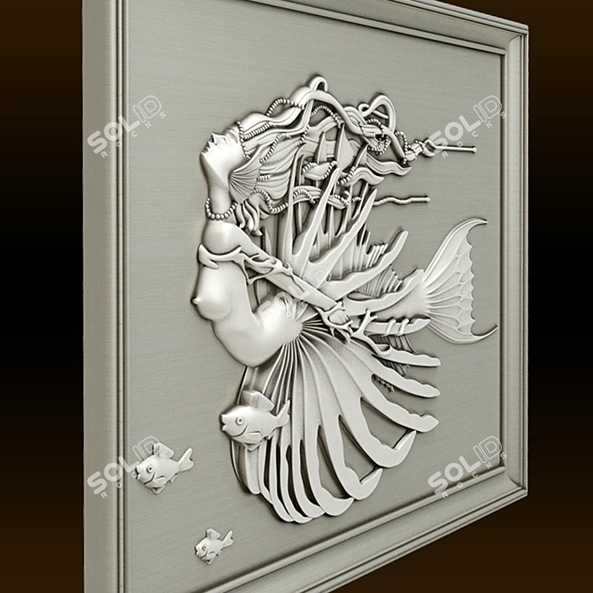 Enchanting Mermaid Wall Panels 3D model image 2