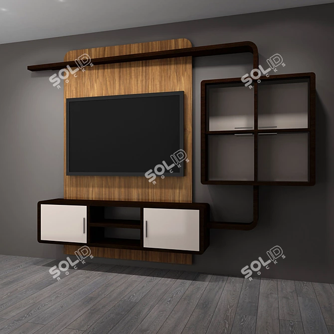 Customizable TV Entertainment Unit 3D model image 3